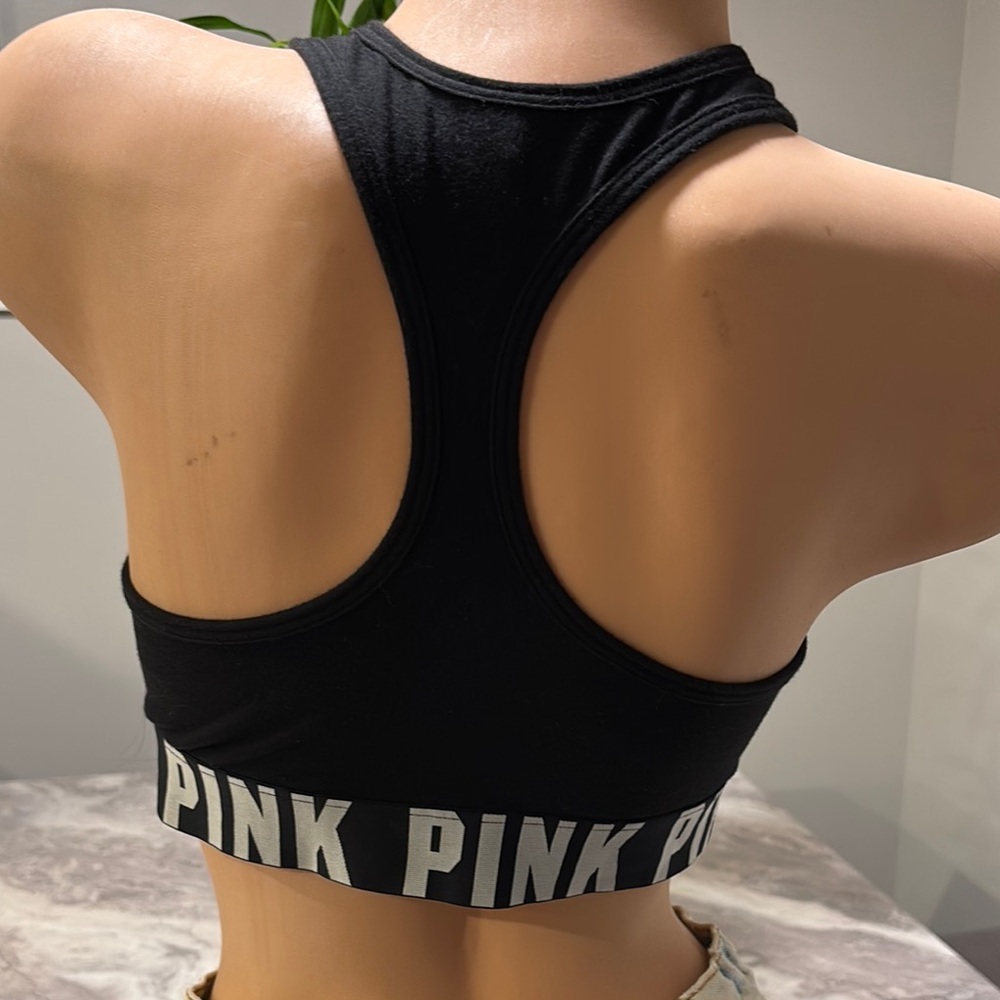 PINK Victoria's Secret Black Athletic Sports Bra - Picture 7 of 11